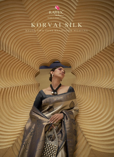 Korvai Silk By Rajtex Naylon Two Tone Handloom Weaving Saree Suppliers In India